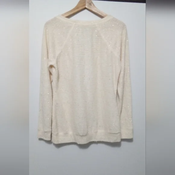 Maurices Soft Ivory Open-Knit Lightweight Sweater - Size Large - Picture 3 of 6